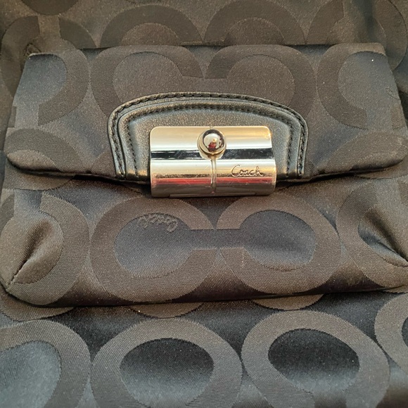 Coach satin/leather shoulder & crossbody handbag - Picture 3 of 14